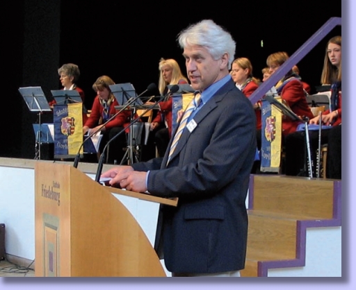 Francksen am Podium in der Friedeburg